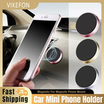 Universal Magnetic Car Mini Phone Holder Magnet Mount Stick Dashboard Wall Cell Bracket For Magsafe iPhone 16-12 Samsung Xiaomi