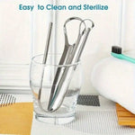 Non-slip Handle Tongue Scraper Portable Single Layer Tongue Scraper Reusable Stainless Steel Oral Mouth Brush Case Tongue Clean