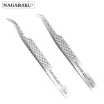 NAGARAKU Stainless Steel Straight Curved Nail Tools Volume Eyelash Accurate Tweezers Nippers Pointed Clip Set Makeup Tools