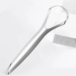 Non-slip Handle Tongue Scraper Portable Single Layer Tongue Scraper Reusable Stainless Steel Oral Mouth Brush Case Tongue Clean