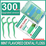 300pcs Mint Flavored Adult Dental Floss Picks Ultra-Fine Flossing Sticks Portable Toothpick Thread for Home And Travel Dental