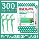 300pcs Mint Flavored Adult Dental Floss Picks Ultra-Fine Flossing Sticks Portable Toothpick Thread for Home And Travel Dental